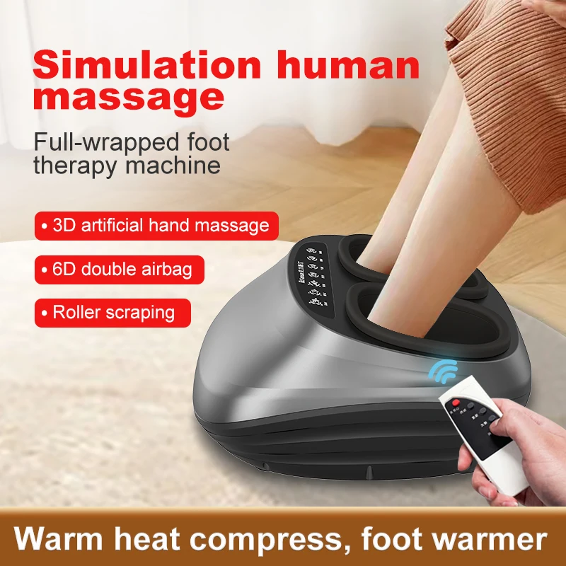 Electric Shiatsu Kneading Heating  Air Compression Roller Massage Scrapping Foot Massager With Airbag