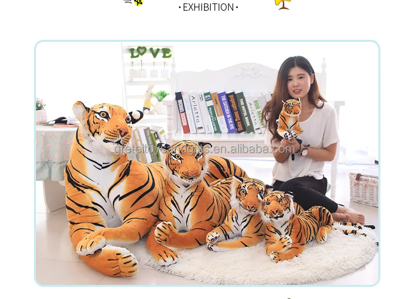 Gretel Toy Factory Wholesale Lifelike Stuffed Animal Standing Giraffe Doll Soft Tiger Plush Toys