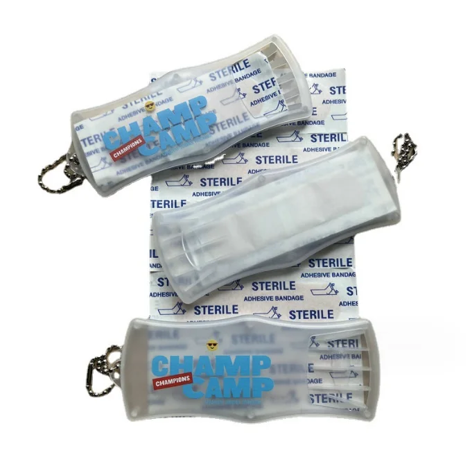 Cheap Custom Logo Band Aid box with keychain bandage box plastic cute band aid box for promotional gift