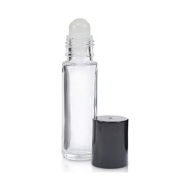 10ml Clear Glass Roller Bottles Glass Perfume Bottle with Glass Roller ball For Essential Oil
