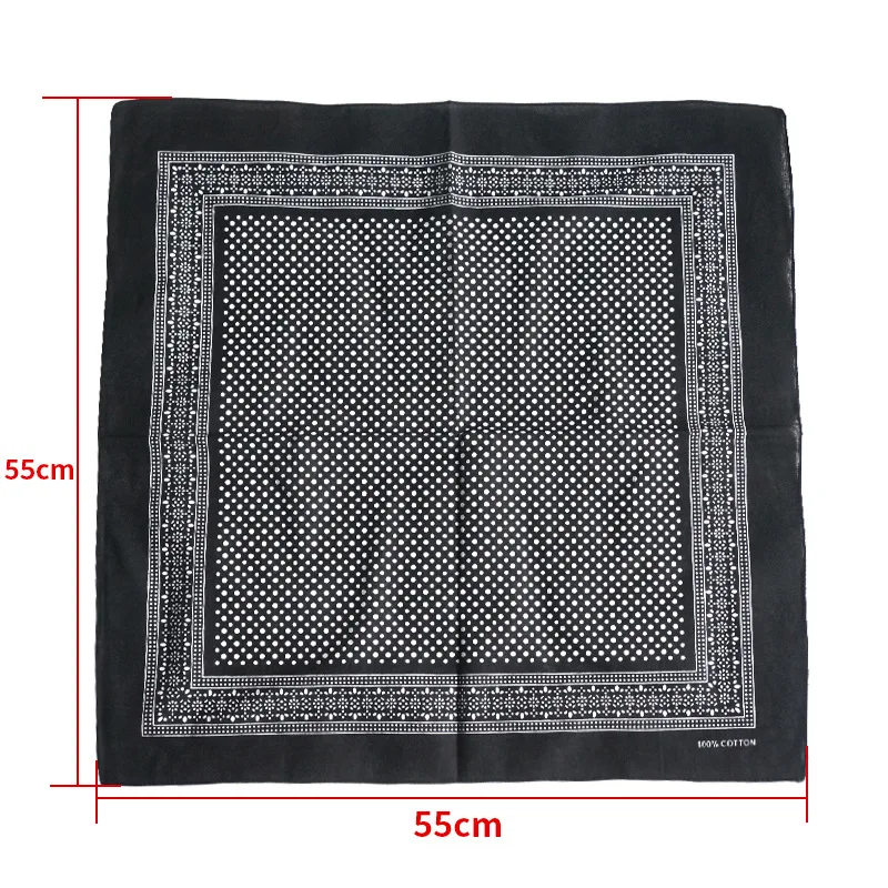 Wholesale Latest 100 % Cotton Sport Dot Neckerchief Screen Printed Custom Logo Screen Printed Head Scarf Paisley Dot Bandana