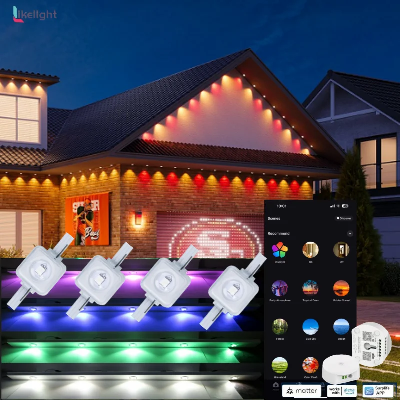 Смарт-Медузы WS2811 DC24V 36V RGB RGBW водонепроницаемый Перманентный уличный Рождественский праздничный светодиодный точечный свет