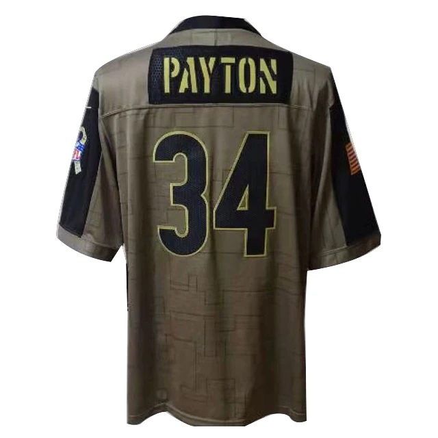 Walter Payton Salute to Service Jersey ON SALE CHIBears #34 Payton Camo Salute to Service Football Rugby Jersey on sale