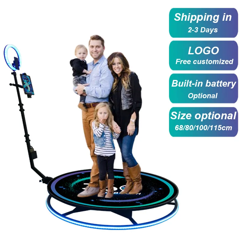 360 Photo Booth Magic Led Frame Machine Automatic And Flight Case  360 Photo Booth For Party