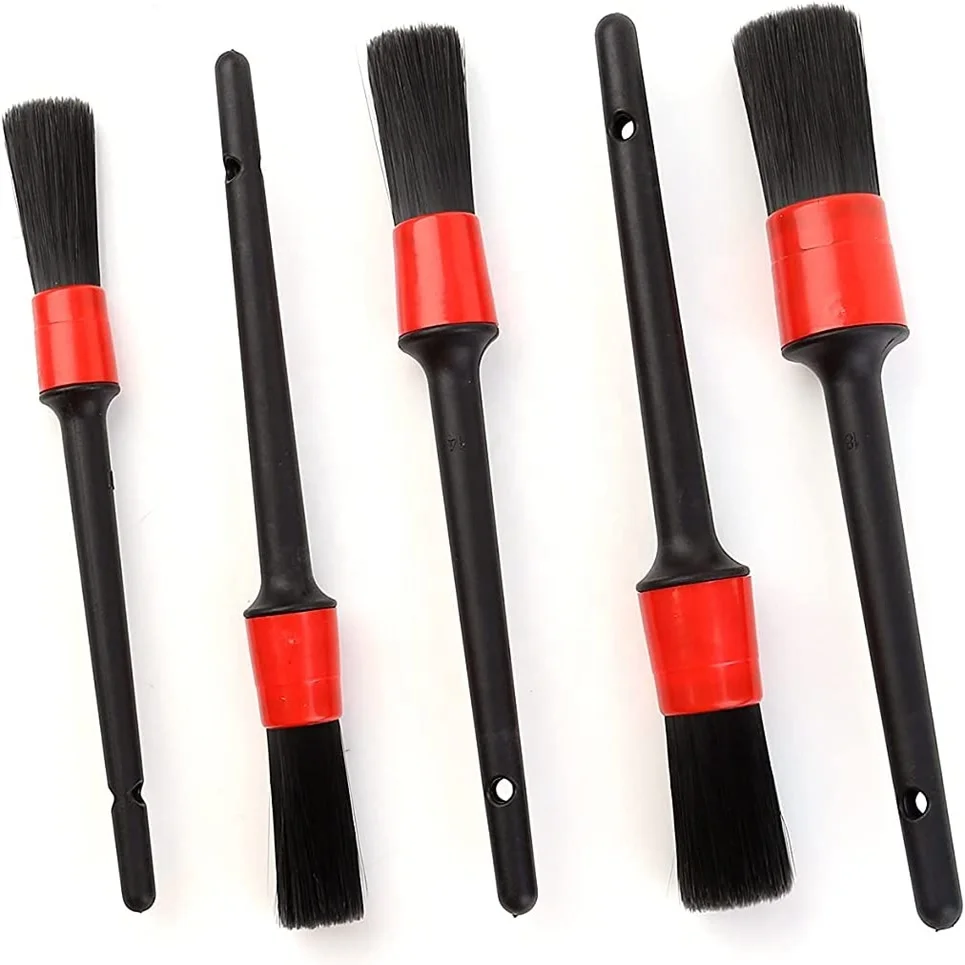 Pig Bristle Detailing Brushes Natural Boars Hair and Synthetic Fibers for Exterior and Interior Detailing for Cars