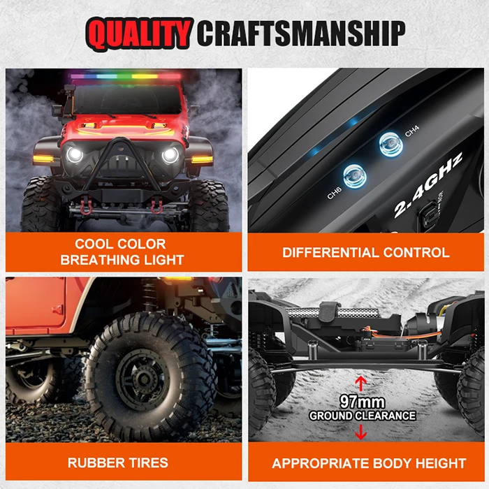 2.4ghz 4x4 Hobby Remote Control Car Rc Truck And Traile Toys Climbing Off-Road Vehicle 1/10 Rc Rock Crawler