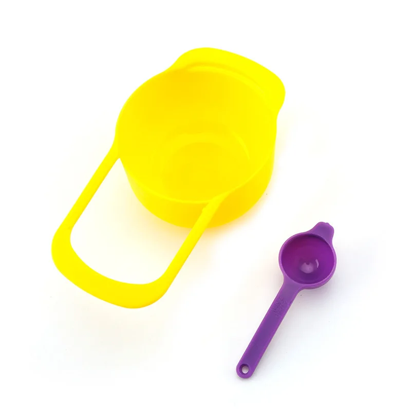 Top sell 6pcs colorful measuring cup tool plastic measuring spoon for powder and liquid