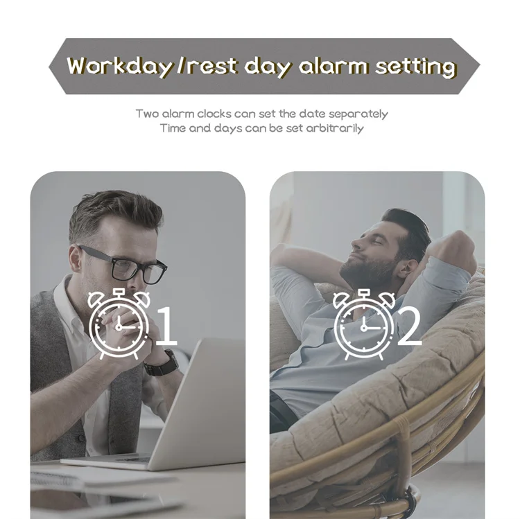 Multi-functional With Dual USB Charger Ports Led Indoor Table Desk Smart Alarm Clock