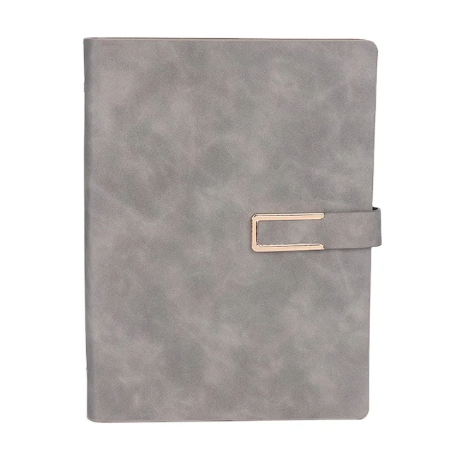 Excellent quality retro u-shaped buckle notebook sheepskin leather meeting record book