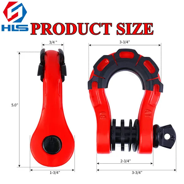 Heavy Duty Tow Shackle OEM 4*4 Offroad 8T Shackle Removable Screw Trailer Bow Shackle for Most Cars