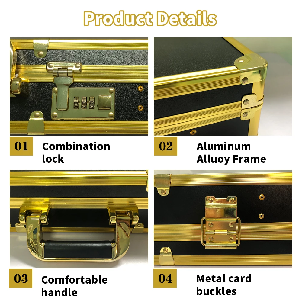 Multifunction Barber Hairdressing Toolbox Grooming Kit With Comb Clip Razor Set High Capacity Aluminum Case With Password Lock