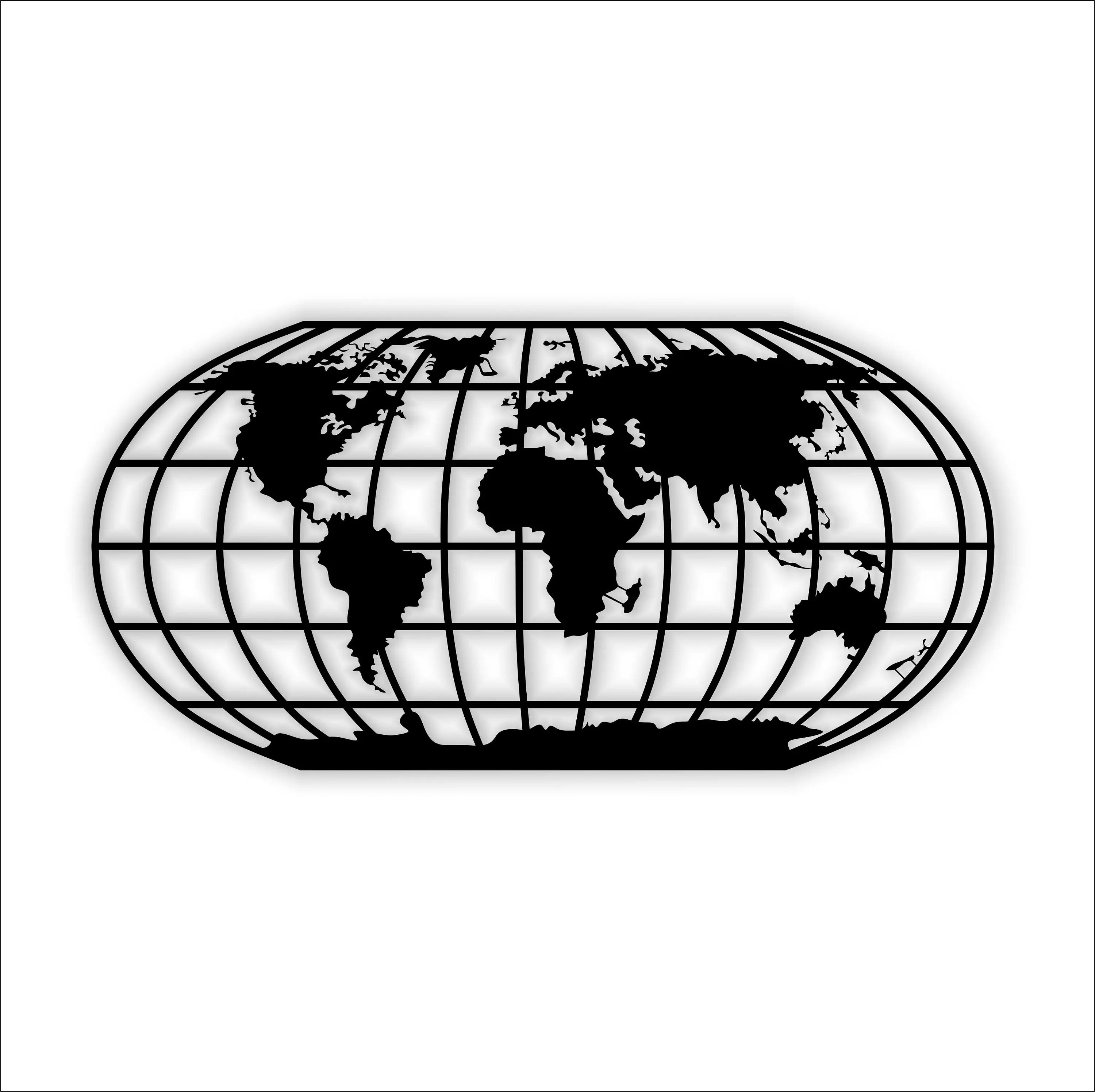 Large Industrial Metal Art World map wall hanging Retro Antique Home Bar Creative Wall Decor