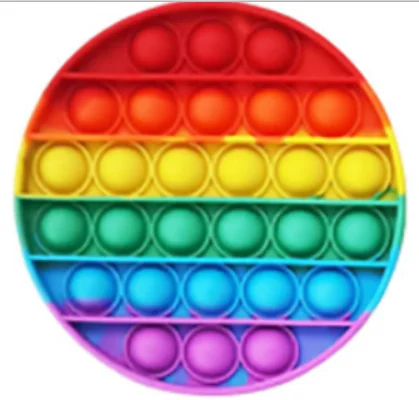 Silicone Rainbow Push Pop Bubble Game Fidget Reduce Stress Popper Fidget Sensory Toy for Relief Pressure