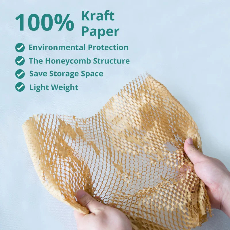 Top Seller Filling Buffer Protective Packaging Roll Cushioning Kraft Paper Honeycomb Wrap