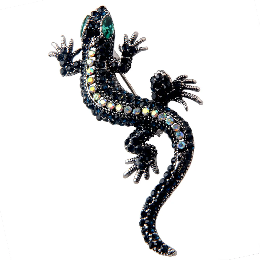 Chanfar Fashion Animal Jewelry Crystal Insect High Grade Alloy Lizard Brooch For Gift