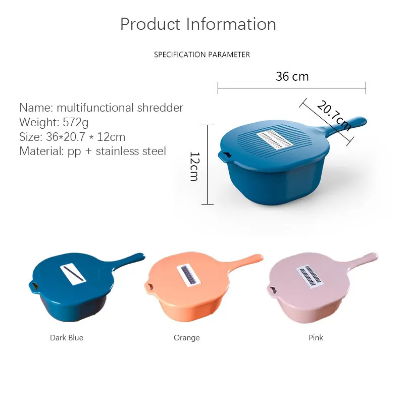 Multi-function vegetable chopper household kitchen vegetable washing vegetable cutting dual-use shredder potato grater