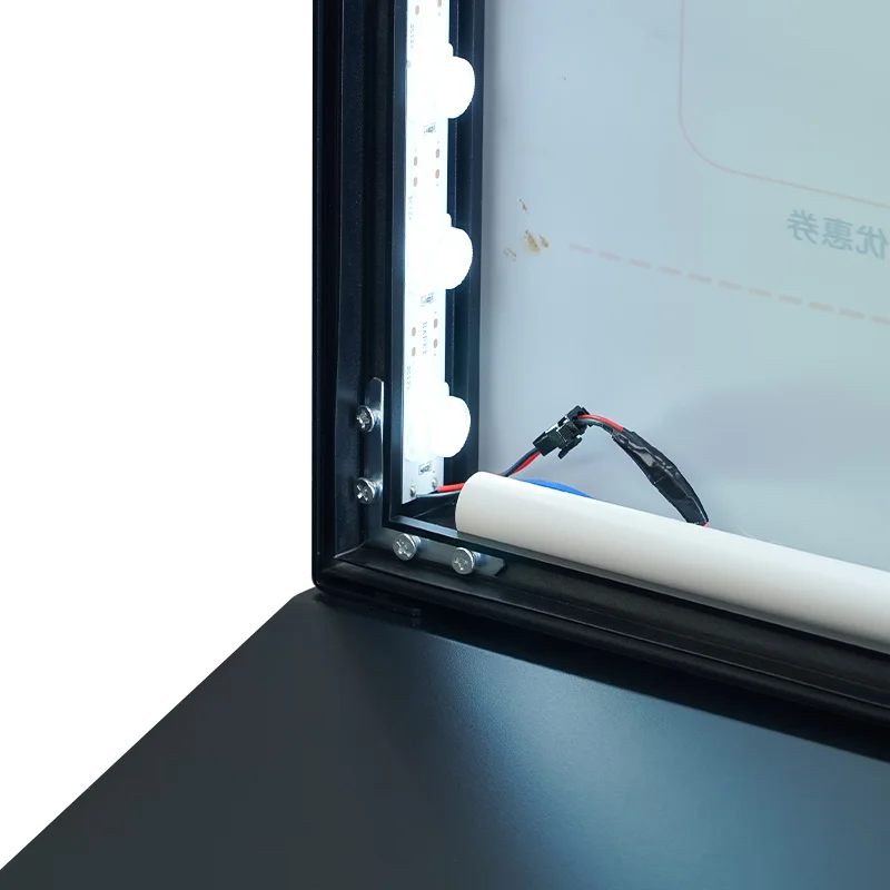 frameless lightbox aluminium textile colour light box stand pop up backlit light box