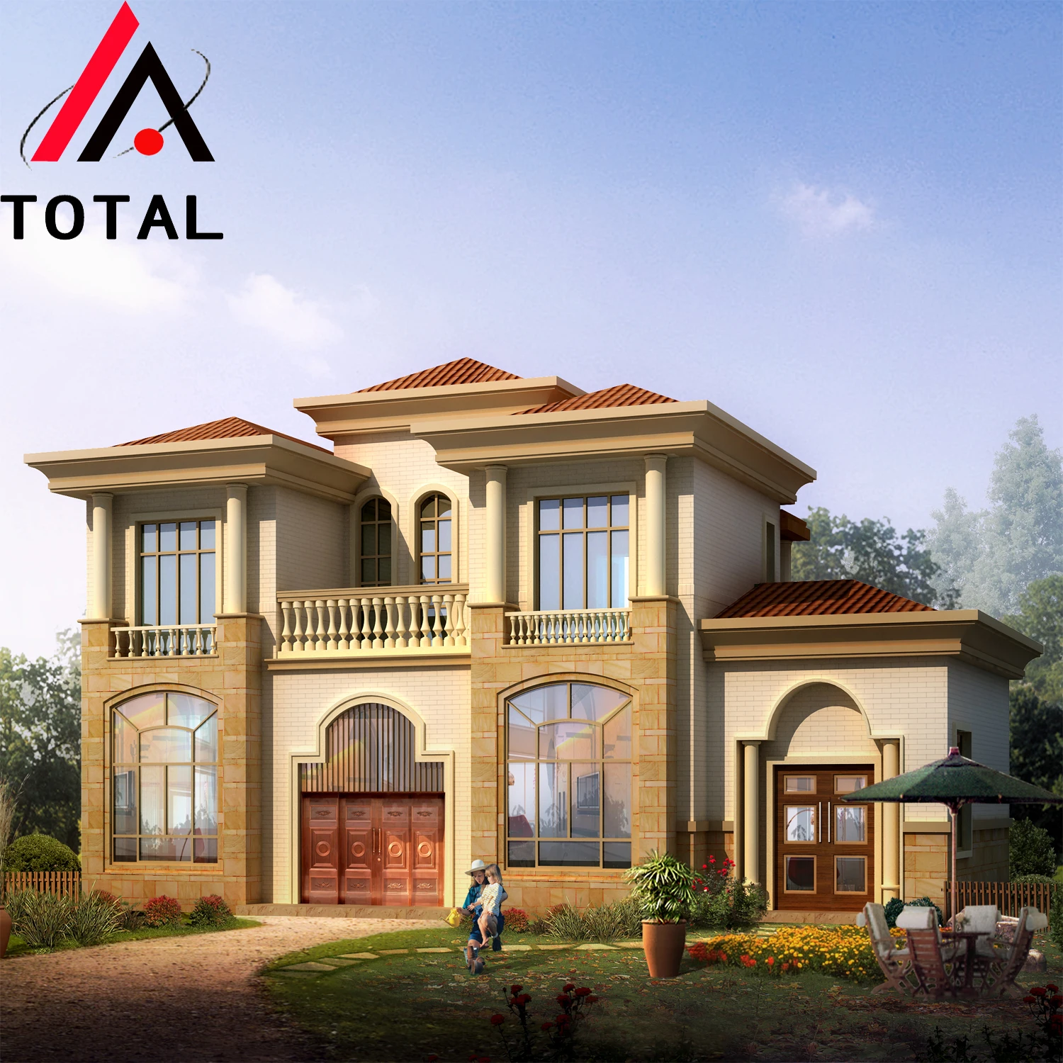 Customized light steel Villa prefab house used for hotel, house and Villa