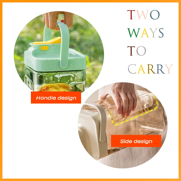 Large Capacity Water Kettle Portable Fruit Bottle Plastic Drinking Water Dispenser For Fridge