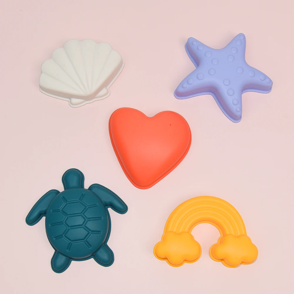 Bpa Free Customized Portable Summer Outdoor Beach & Sand Toy for Kids Baby Castle Baby Beach Bucket Set for Silicone Beach Toy