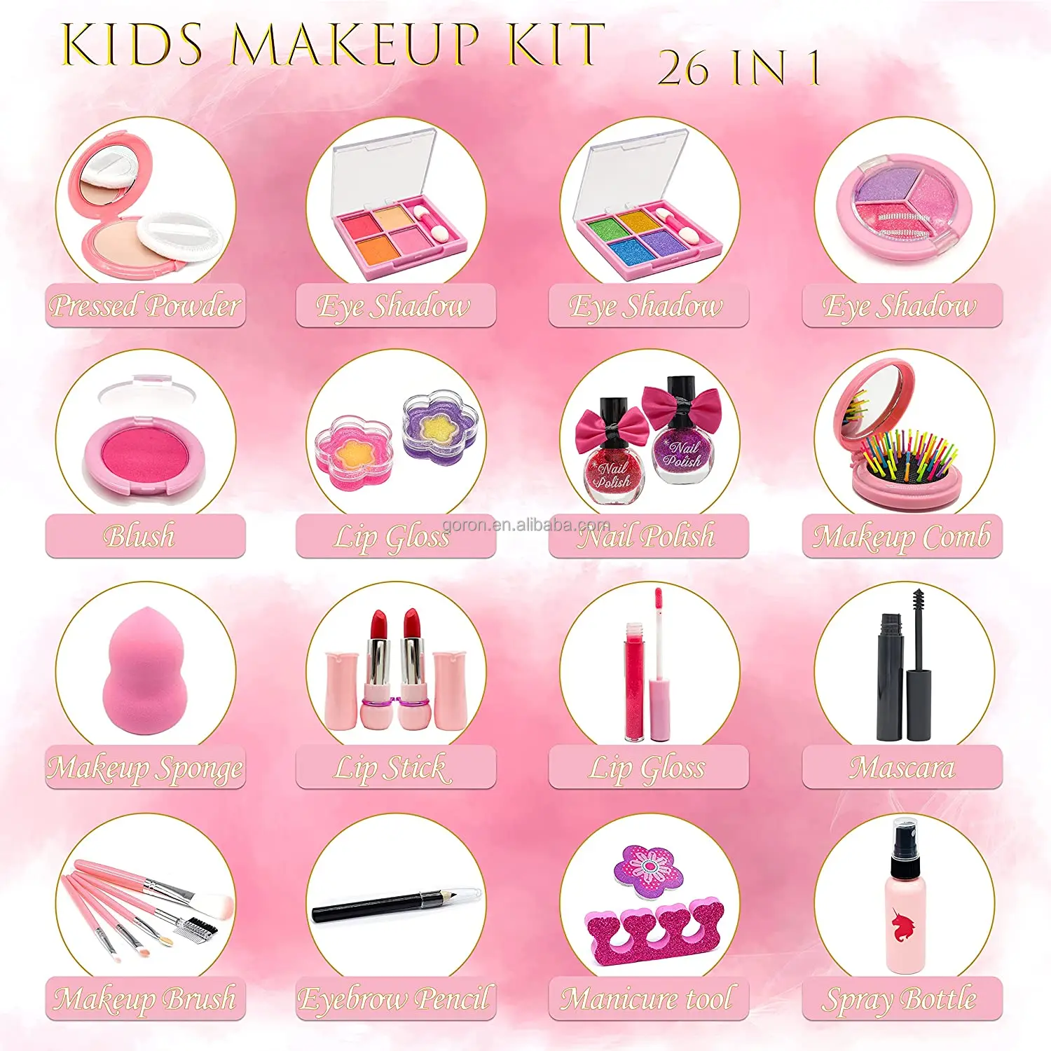 Girls birthday gifts safe non-toxic washable kids pretend play make up kit professional set