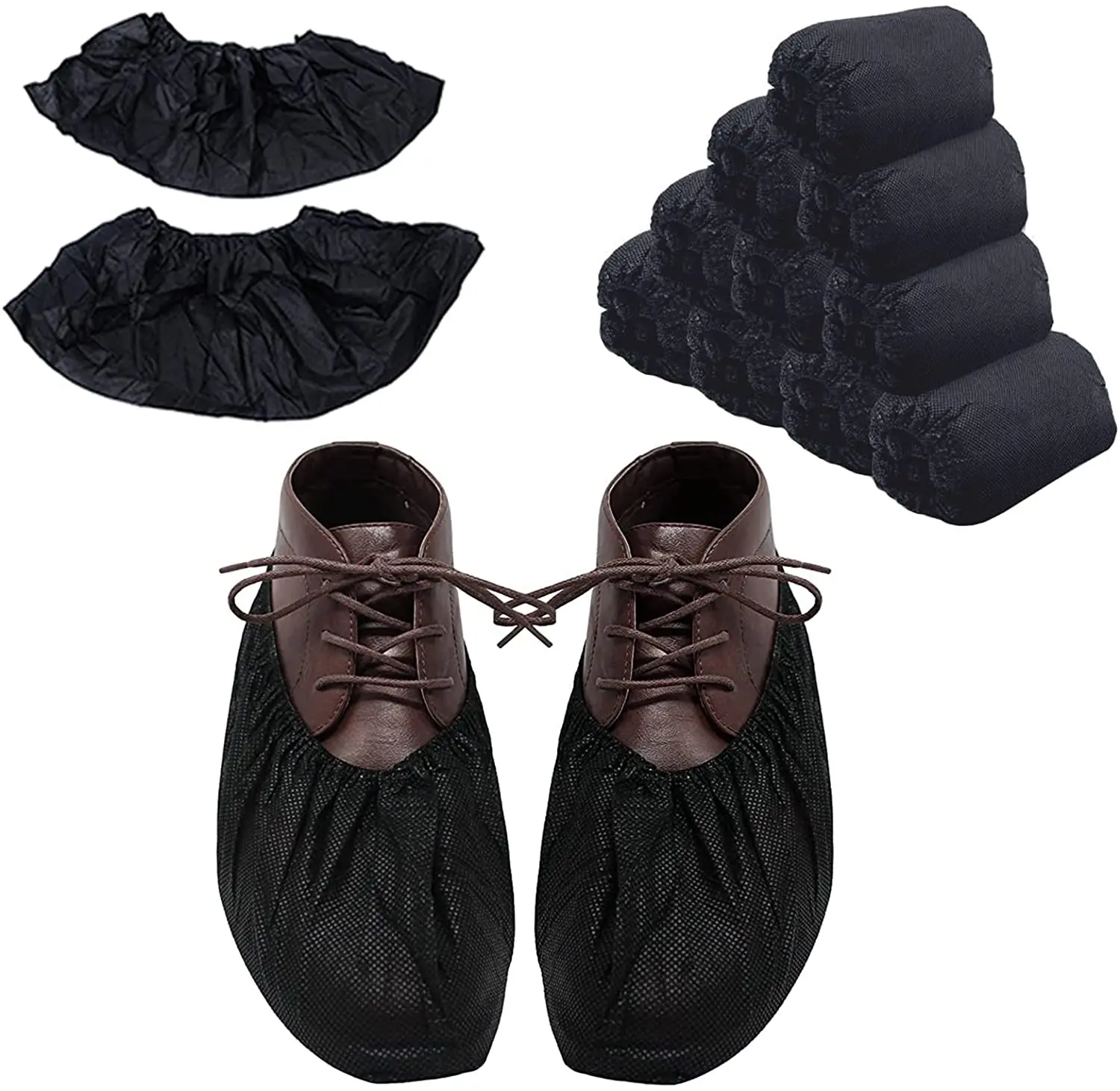 TOPMED Black Hot Sale Waterproof Slip-Resistant Disposable Overshoes Protective Wholesale Shoe Covers for Household