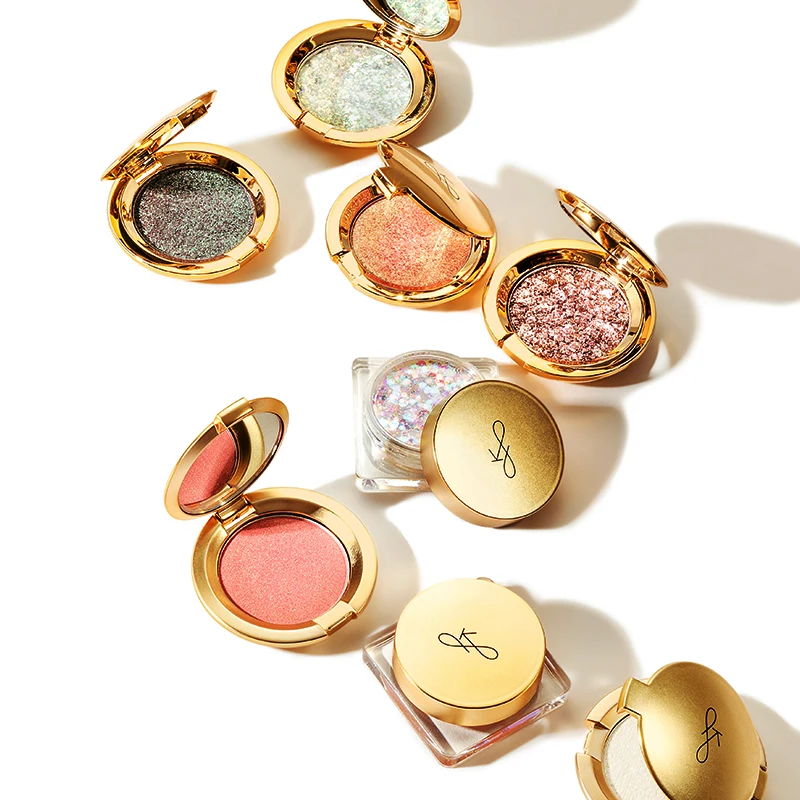 OEM Gold Coin Blush Vegan Vegan Satin New Makeup Rough Palette High Quality Powder Custom Private Label Brush