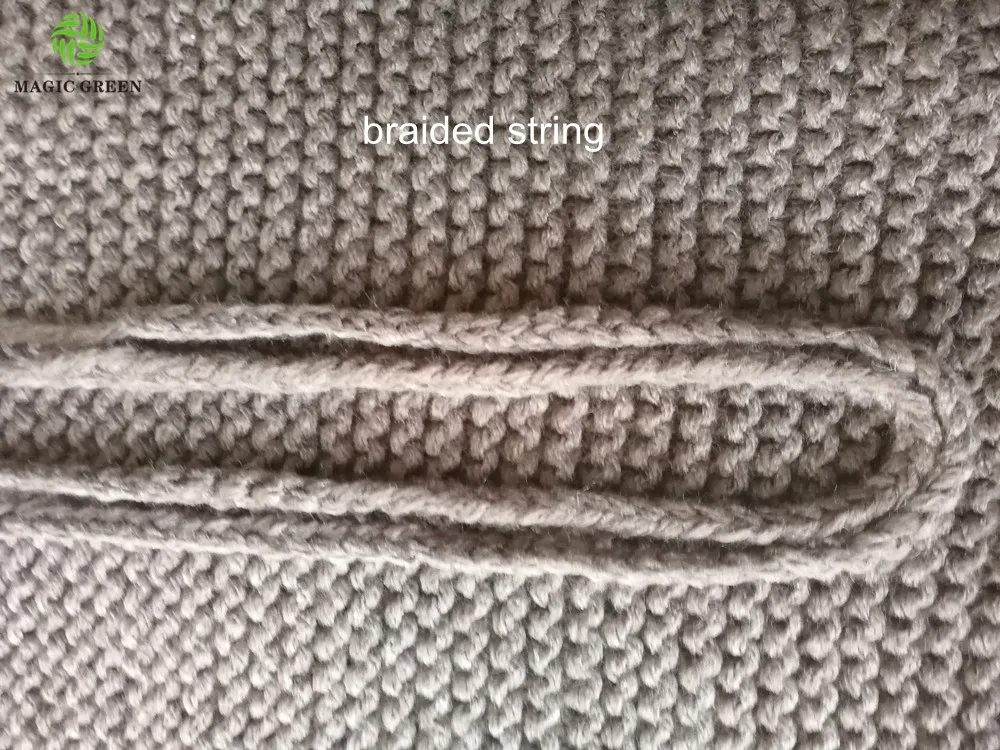 removable machine wash 100%acrylic cotton hand chunky crochet cable knit floor round seat bean bag pillow cushion pouf cover