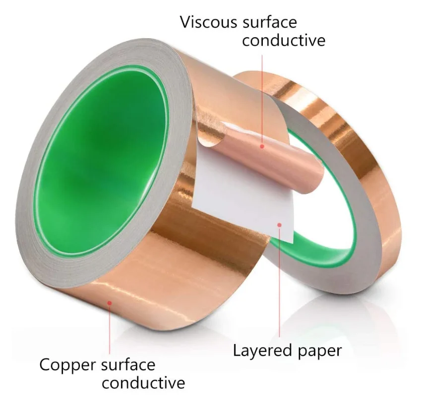 
Copper Foil Tape (2inch*164FT) with Conductive Adhesive for EMI Shielding Slug Repellent Crafts Electrical Repairs Grounding 