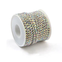 Wholesale Rhinestone Brass Cup Chain For Jewelry Garment Decoration Accessories Gold Ab Crystal Glass Rhinestone Trimming