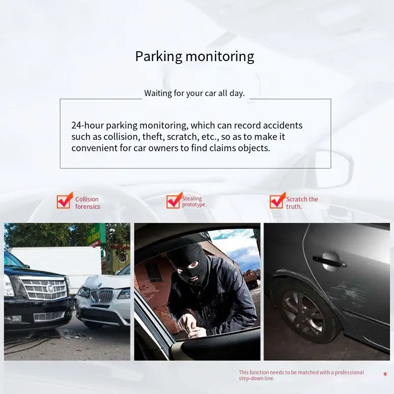 Double recording parking monitoring before and after ultra-clear recording of hidden car camera