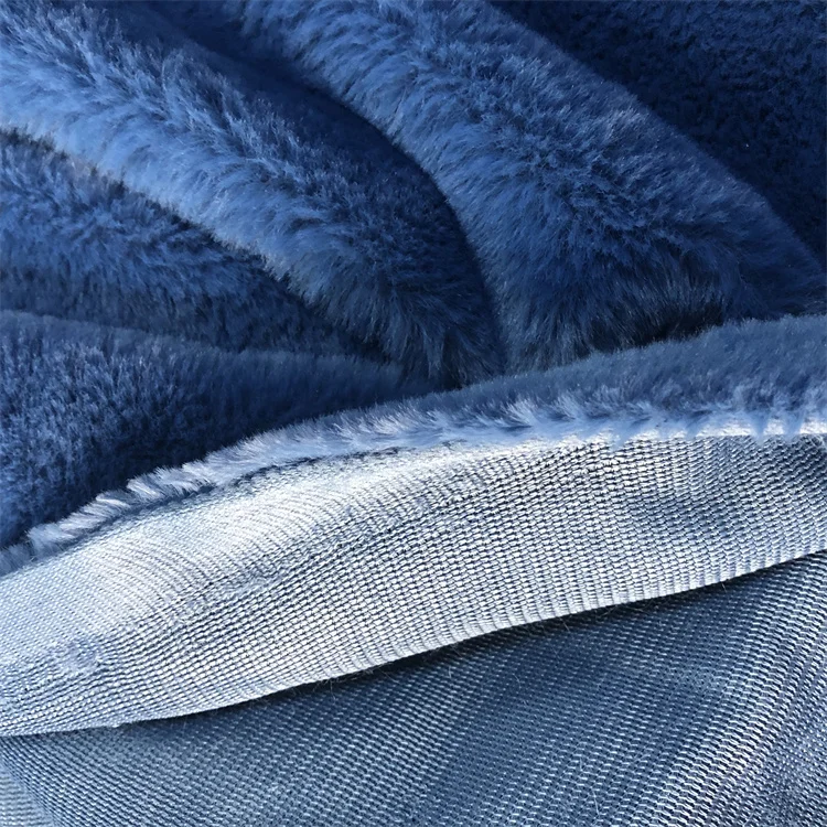 Environmental protection thickened plush imitation rabbit hair soft warm blanket fabric suitable for scarf clothing fabric