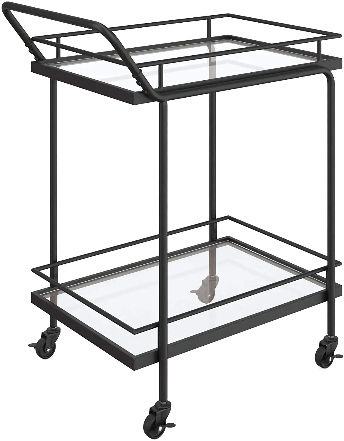 Movable Multi-purpose Home 2 Tiers Metal Cart Kitchen Vegetable Trolley Storage Rolling Cart