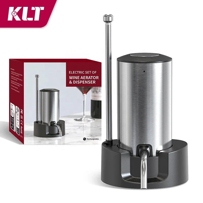 Fast Delivery Portable USB Charging Smart Electric Wine Aerator and Dispenser with Base