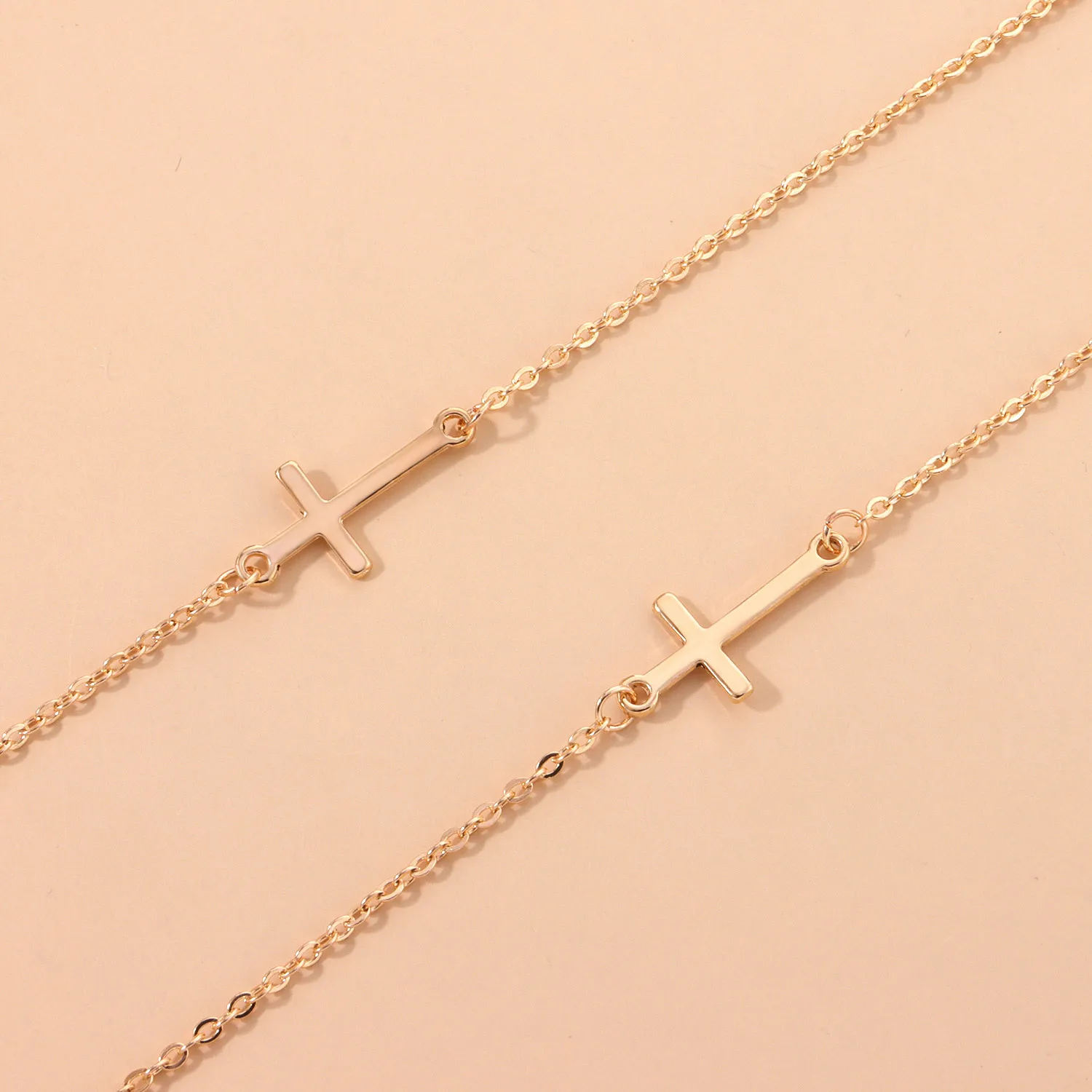 Vintage Simple Multi-Purpose Mask Non-Slip Holder Cord Lanyard Sunglasses Accessories Symmetrical Metal Cross Drop Glasses Chain