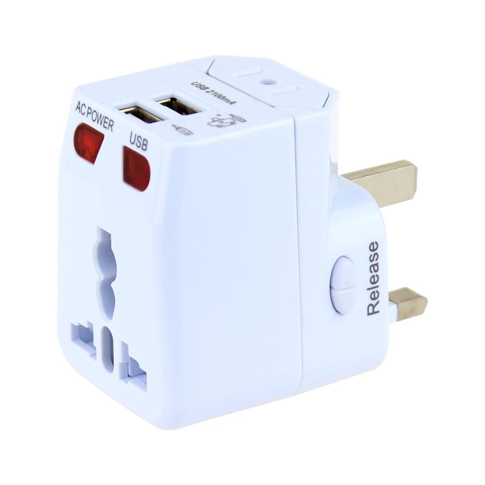 
Wonplug Hot sale universal smart USB charger travel adapter with UK/US/AU/EU four kinds of plug Promotional business gift set electronic gadgets universal smart USB charger travel adapter