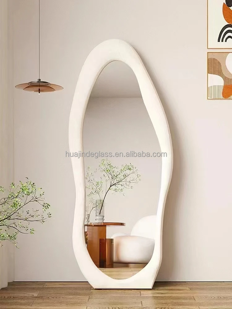 Soft-Framed Floor-Standing Wave Dressing Mirror Customizable Living room dressing Mirrors