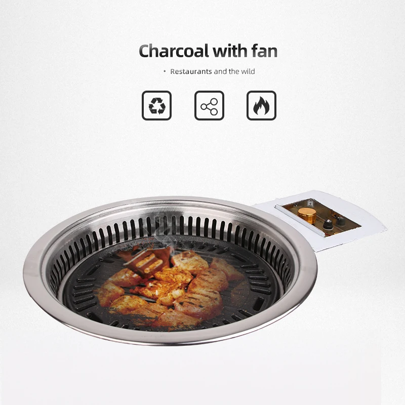Japanese High Quality Restaurant Smokeless Stainless Steel Commercial Charcoal BBQ Grill
