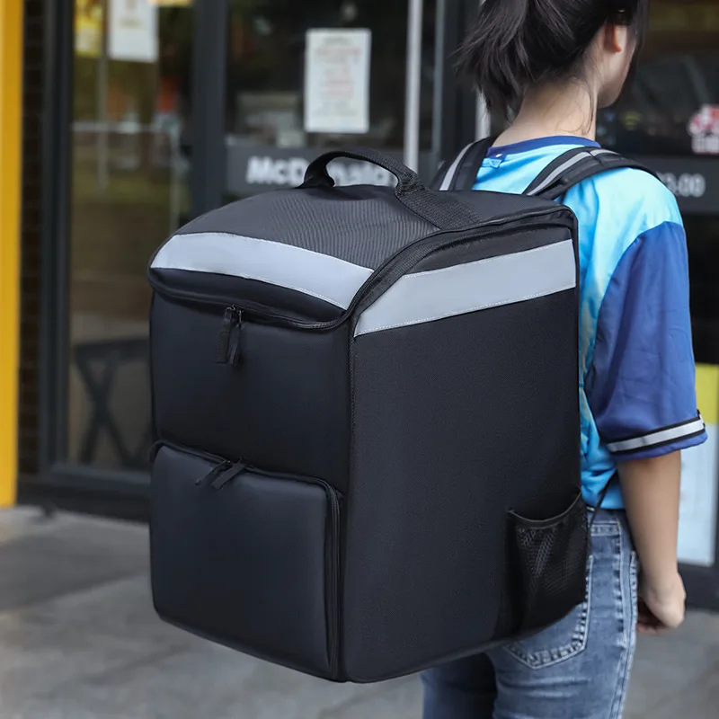 Wholesale Large Capacity Pizza Rider Delivery Bag Thermal Delivery Backpack High Quality Takeaway Insulated Food Cooler Bag