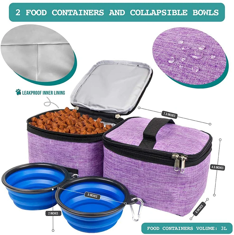 
Dog Travel Bag Airline Approved Tote Organizer with Pockets Pet Travel Set for Dog 