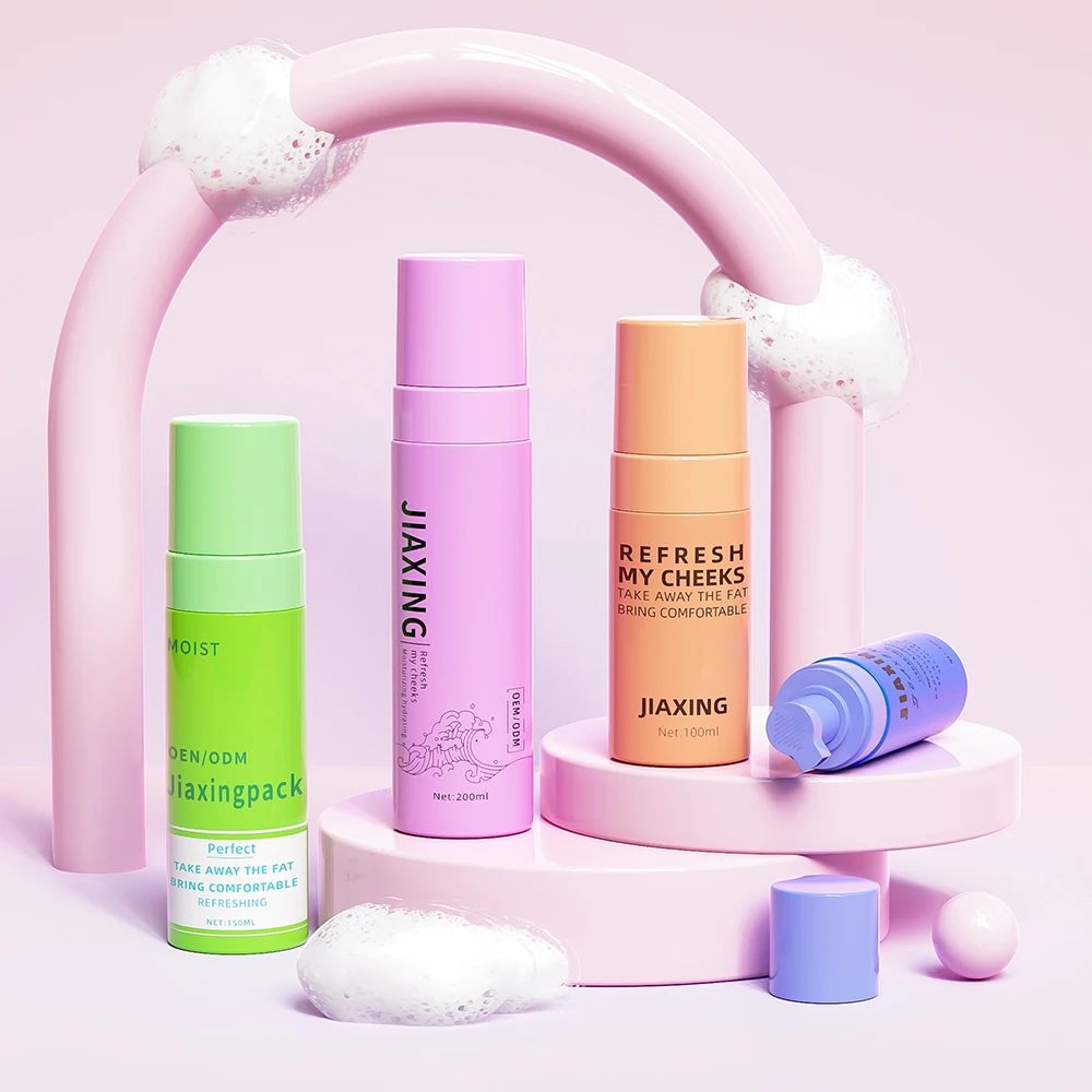 50ML 100ML 150ML 200ML PET plastic empty face wash bottle cosmetic foam pump packaging container for man facial cleanser