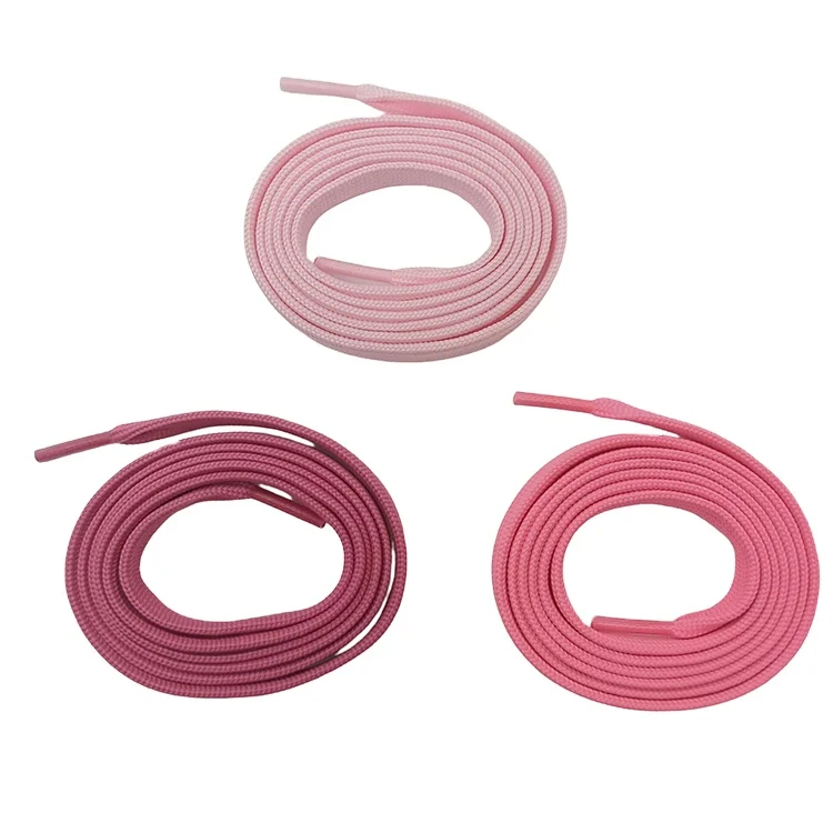 Custom Metal Tips Cream Color Flat Shoe Laces For Casual Shoes