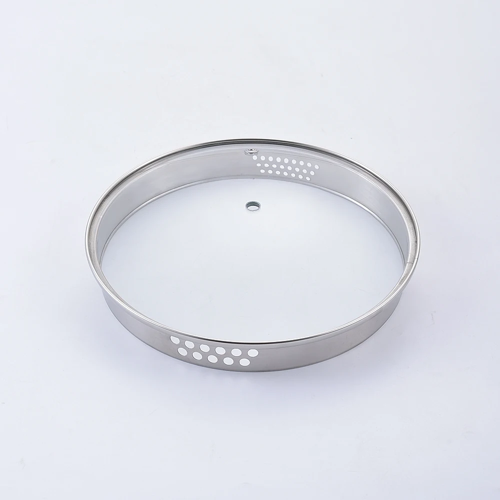 Sell Well New Type  Square Tempered Glass Pan Cover With Handle Aluminum Pan Oval Glass Cover