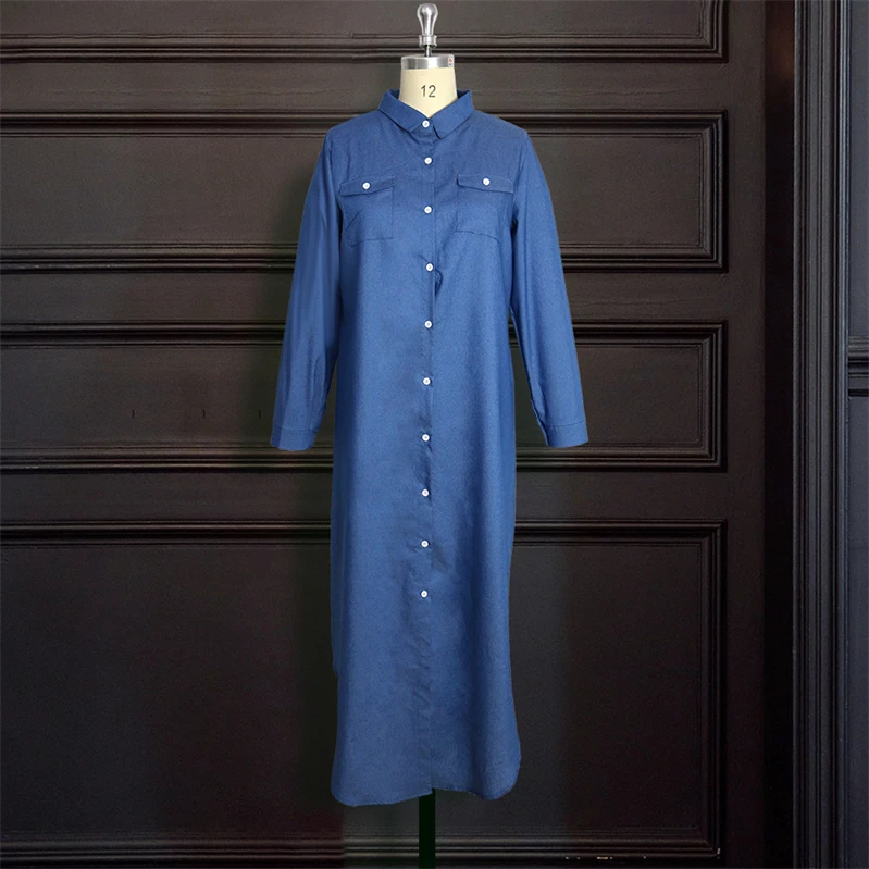 Hot Selling Woman Shirt Dress Fashion Printed Woman Long Dress Fall Clothing For Women Casual Dresses