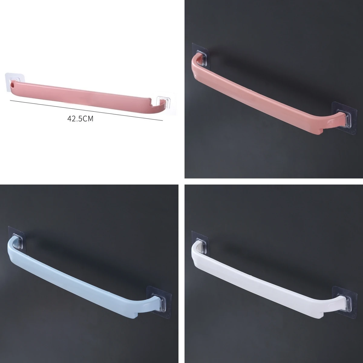 Towel Holder Self-adhesive Bathroom Towels Rack Washhand Hanger  Rail Bar Kitchen Storage Accessories