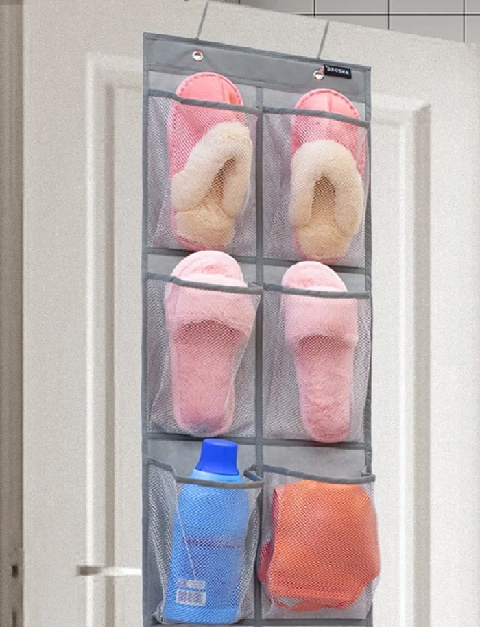 6 Mesh Pockets Over The Door Hanging Closet Shoes Holder Organizer Shoe Storage Shoe Rack