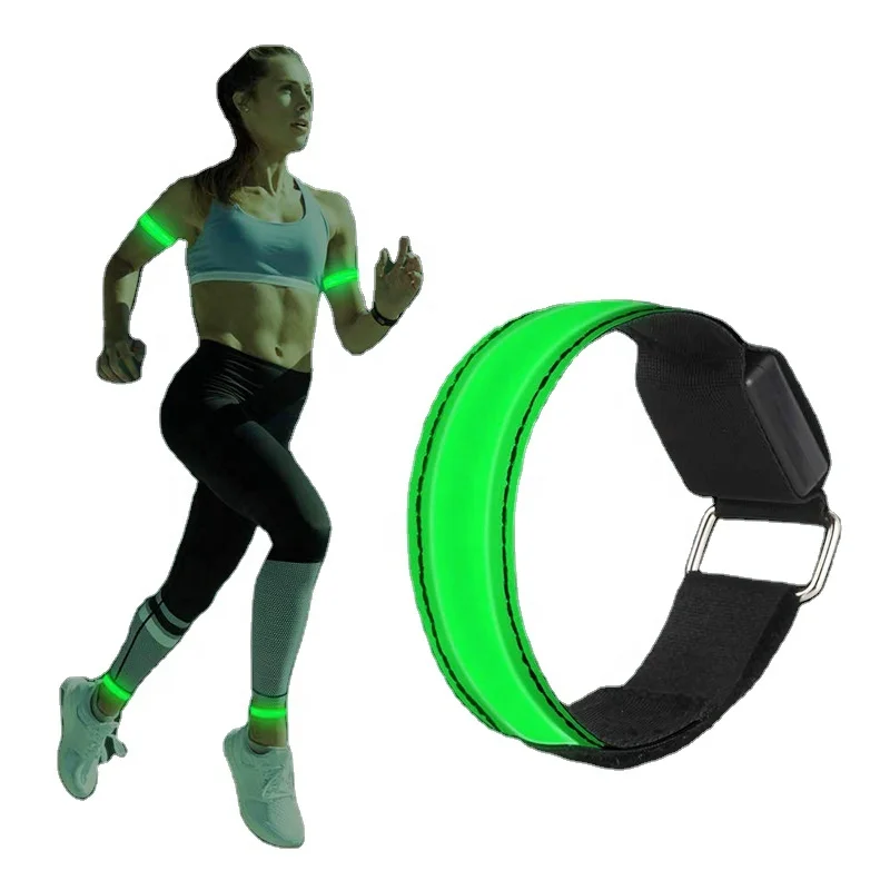 Wholesale  LED charging light arm band USB reflective ankle strap outdoor sports night running equipment