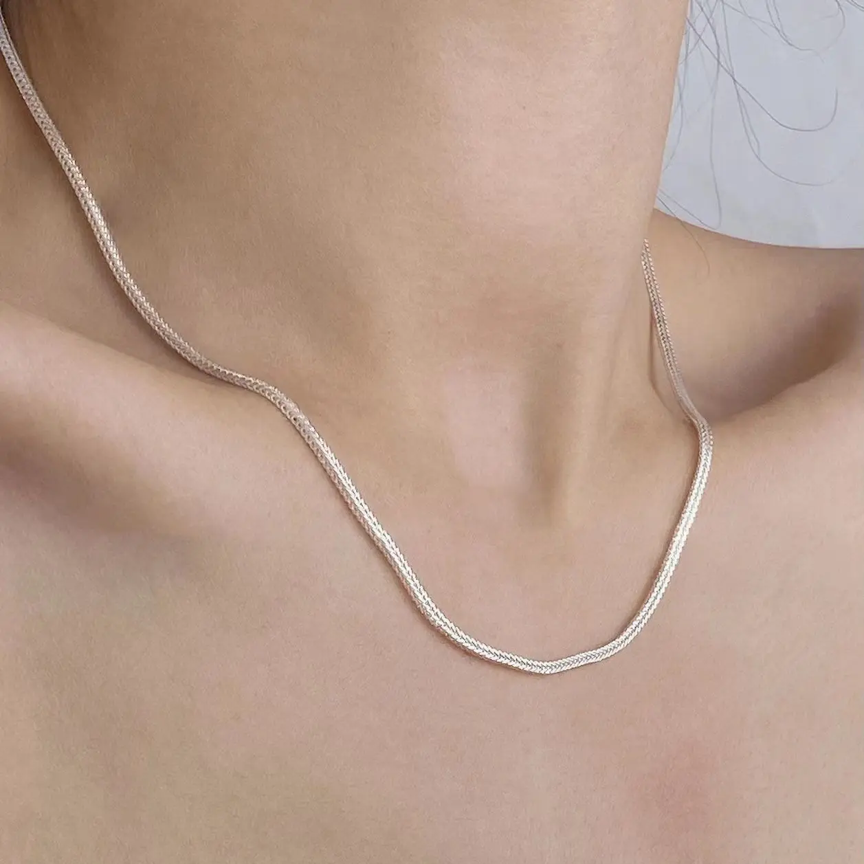 Hiphop fine Style 925 Sterling Silver 18K Gold Plated Italian Handmade 1.2 1.5mm Chopin custom Chain Necklace for women