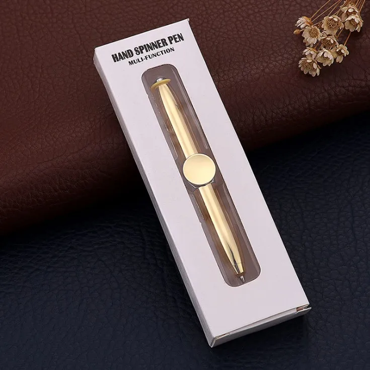 NEW Metal Fidget Spinner Led Pen Creative Stationery Multifunctional Rotating Spinning Pen Light Decompression Toy Gyro Spinner Pen