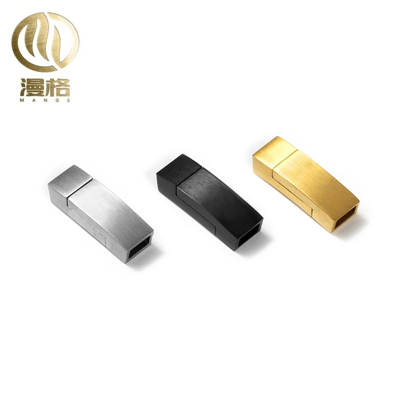 Stainless steel buckle Rectangular leather bracelet accessories Buckle Knitted accessories Bracelet can absorb iron buckle